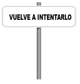 letrero  vuelve a intentarlo